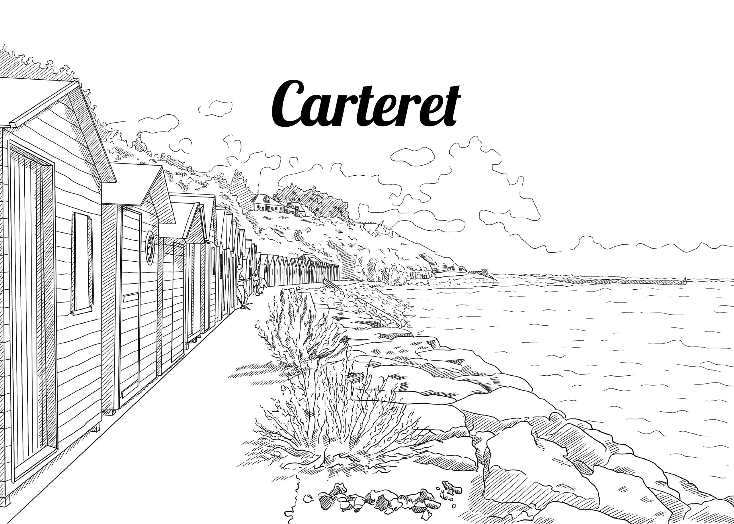 Chapitre 1 - Le Cotentin Illustration de Carteret – Les cabines de plage